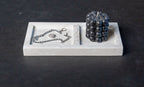 Third Coast Stone divided quartz jewelry organizer styled with a bracelet