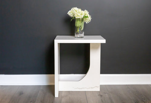 Third Coast Stone quartz curved framed side table