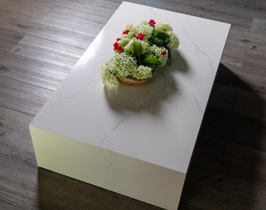 Third Coast Stone quartz plinth coffee table