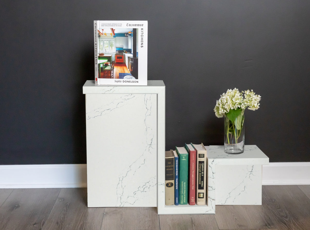 Quartz book-end side table in Colton | Third Coast Stone