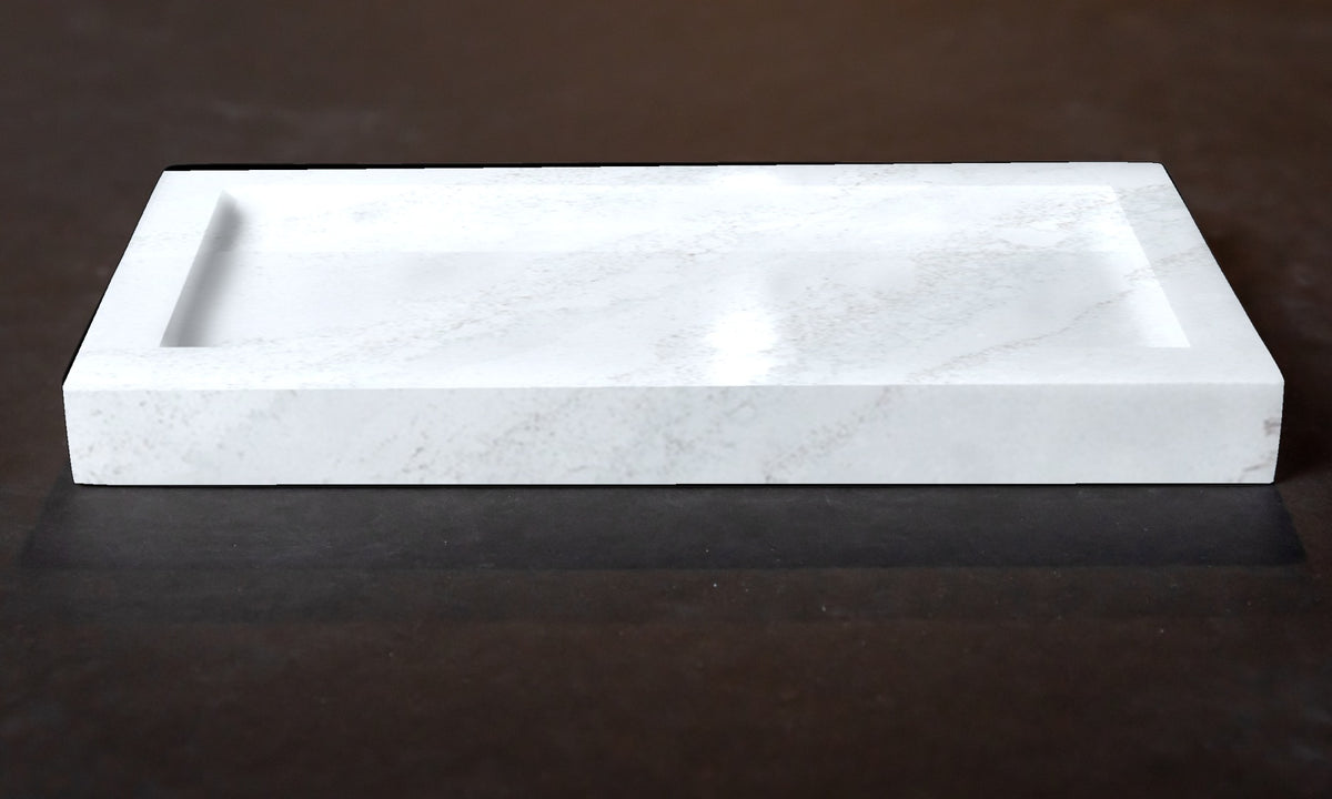 Quartz bathroom tray organizer in Everleigh | Third Coast Stone