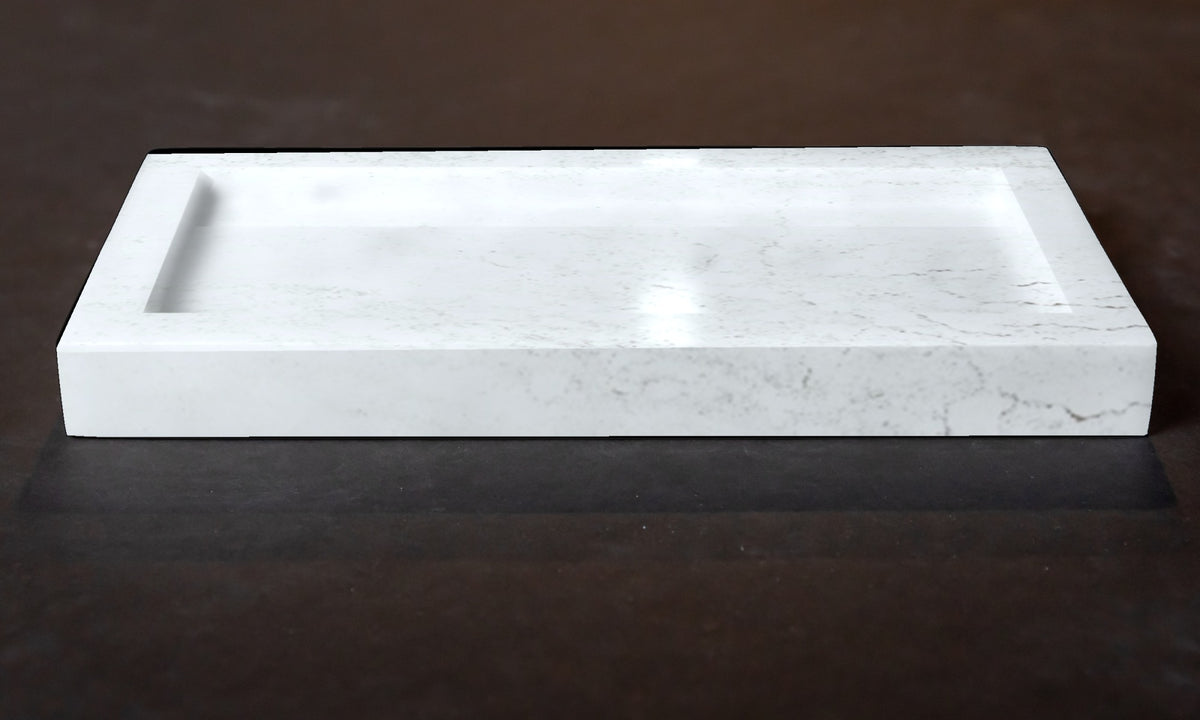 Quartz bathroom tray organizer in Macbeth | Third Coast Stone