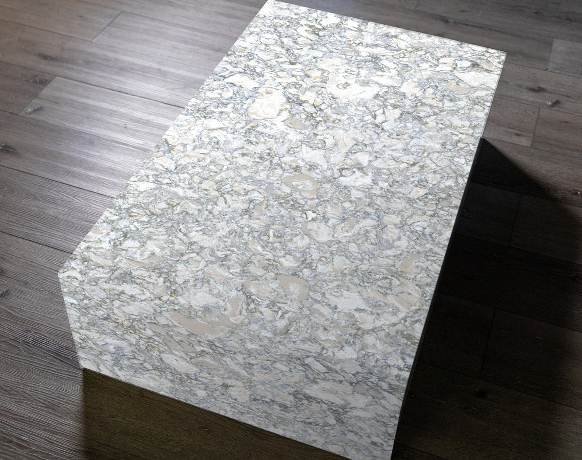 Quartz plinth coffee table in Berwyn | Third Coast Stone