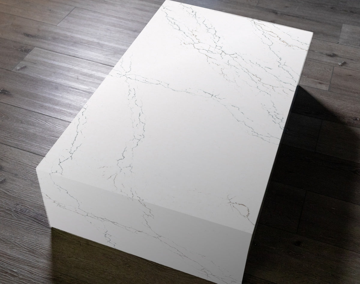 Quartz plinth coffee table in Colton | Third Coast Stone