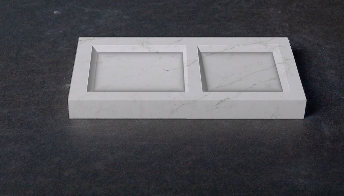 Quartz jewelry organizer in Carrara Cloud | Third Coast Stone