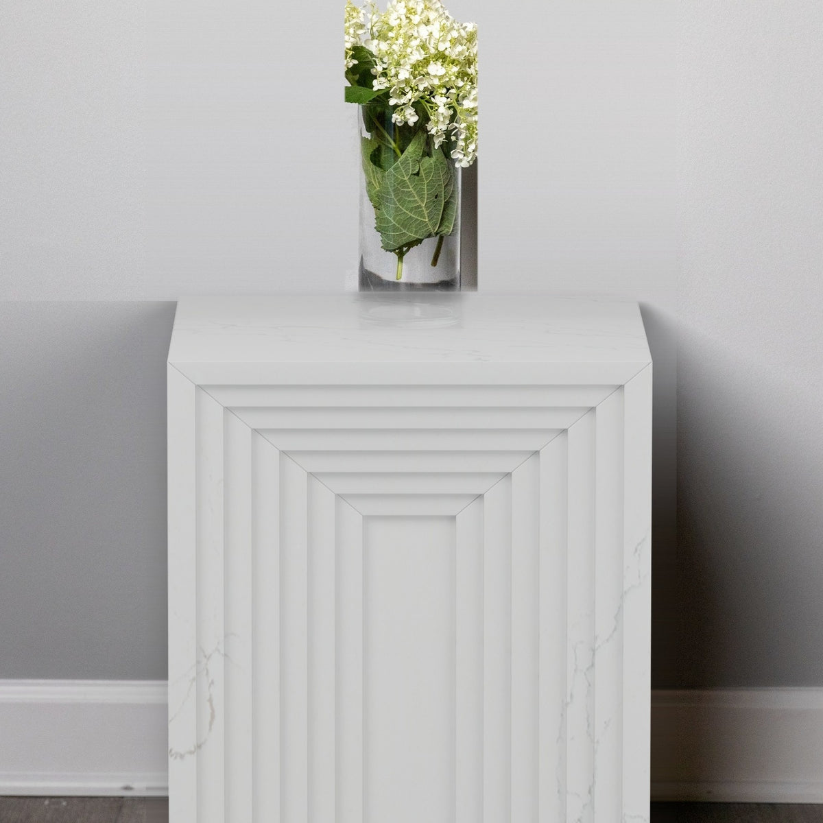 Quartz layered side table in Colton | Third Coast Stone