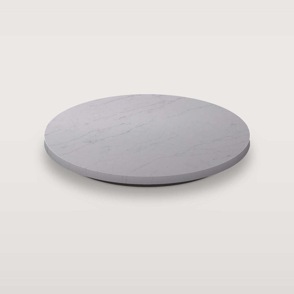 Quartz lazy susan in Carrara Cloud (digital color preview)