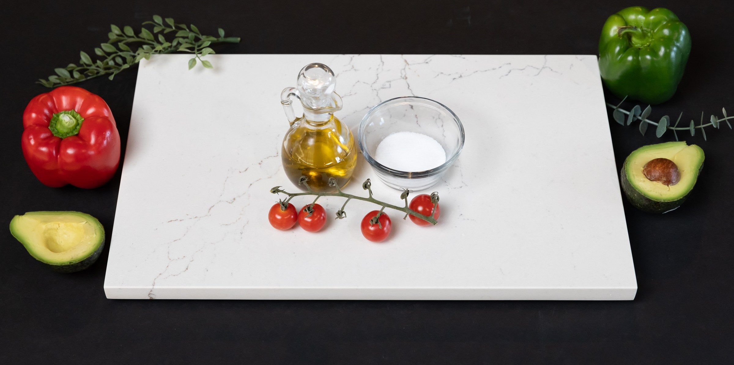 Third Coast Stone quartz cheese board, styled