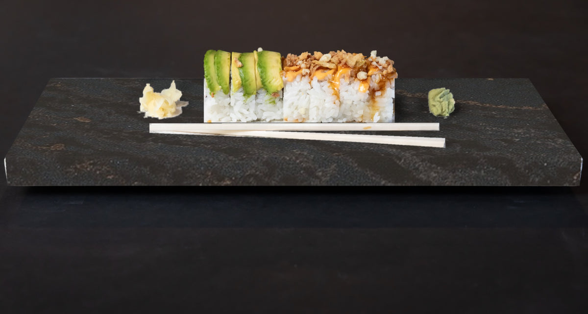 Quartz sushi tray in Remington Brass Satin | Third Coast Stone